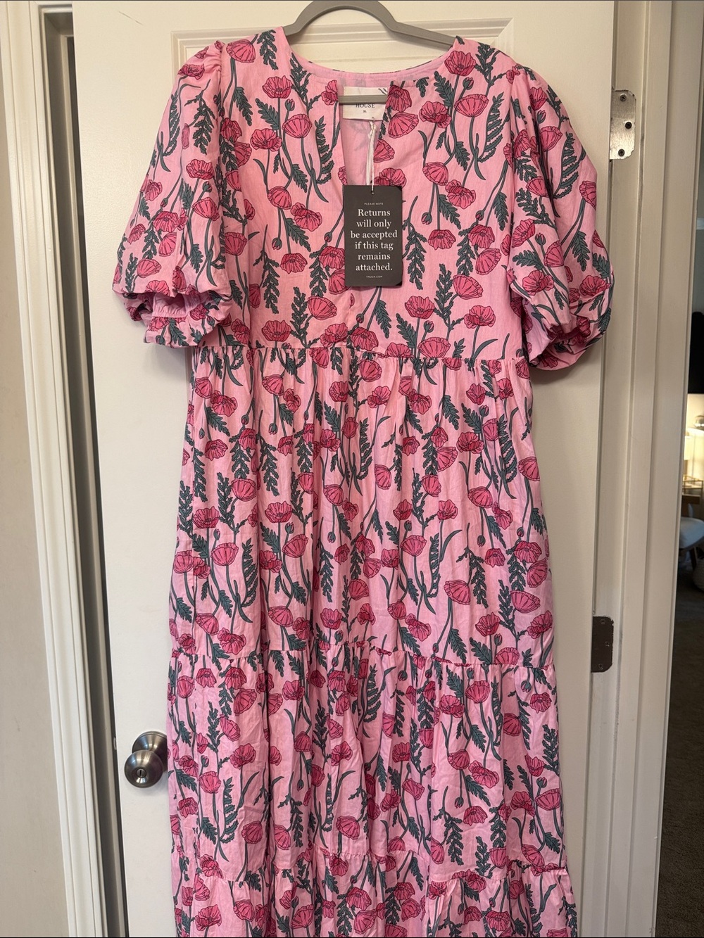 Tuckernuck Pink Floral Tiered Maxi Dress